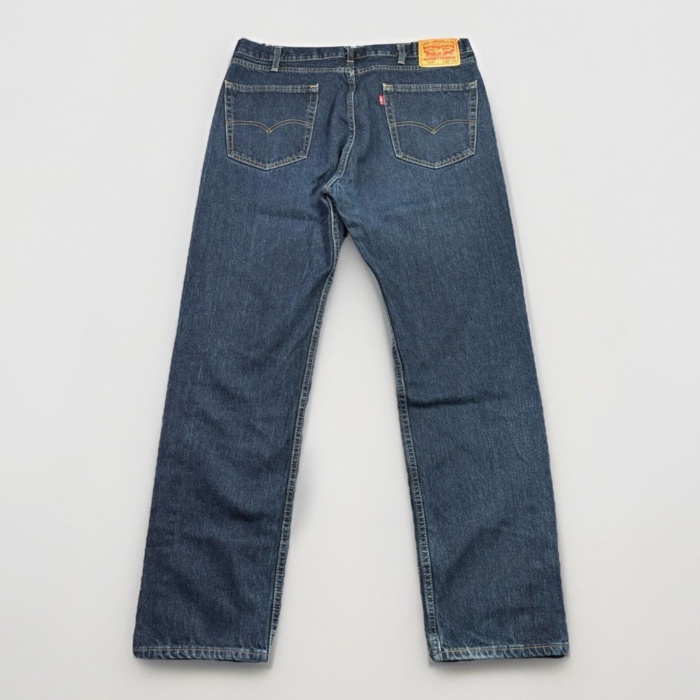 Levi's 505 Jeans Mens 38x34 Blue Denim Dark Wash Straight Leg 100% Cotton